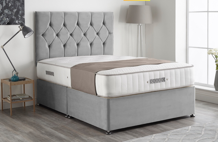 Divan Bed With Storage - Plush Fabric Divan Bed With Frame