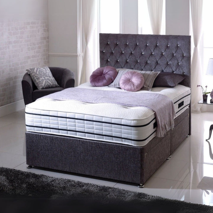 Double Divan Bed And Mattress - Chesterfield Divan Bed