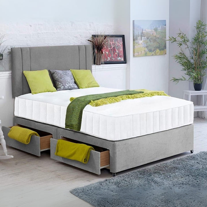 King Size Divan Ottoman Bed - Plain Velvet Divan Bed