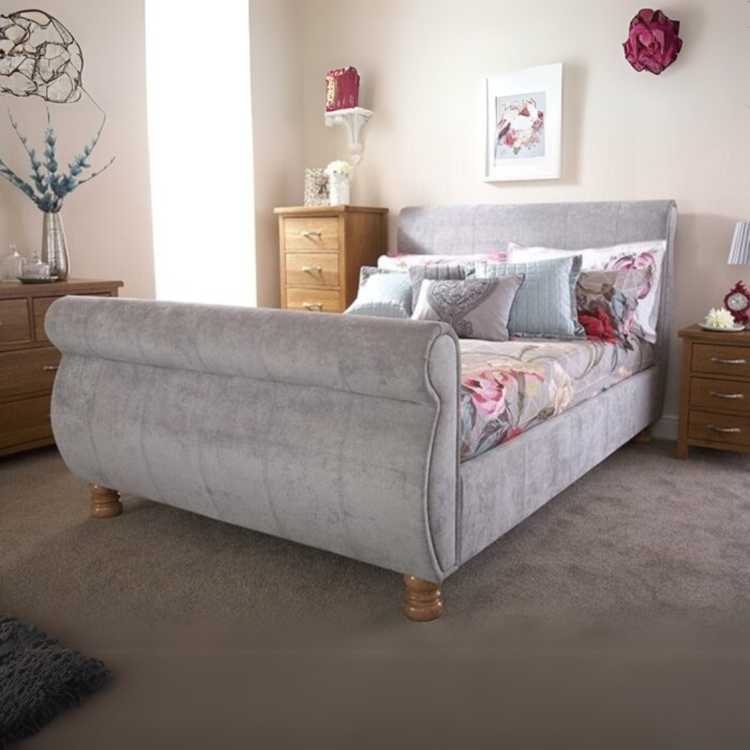 Small Double Bed Frame - Serenity Sleigh Bed 2