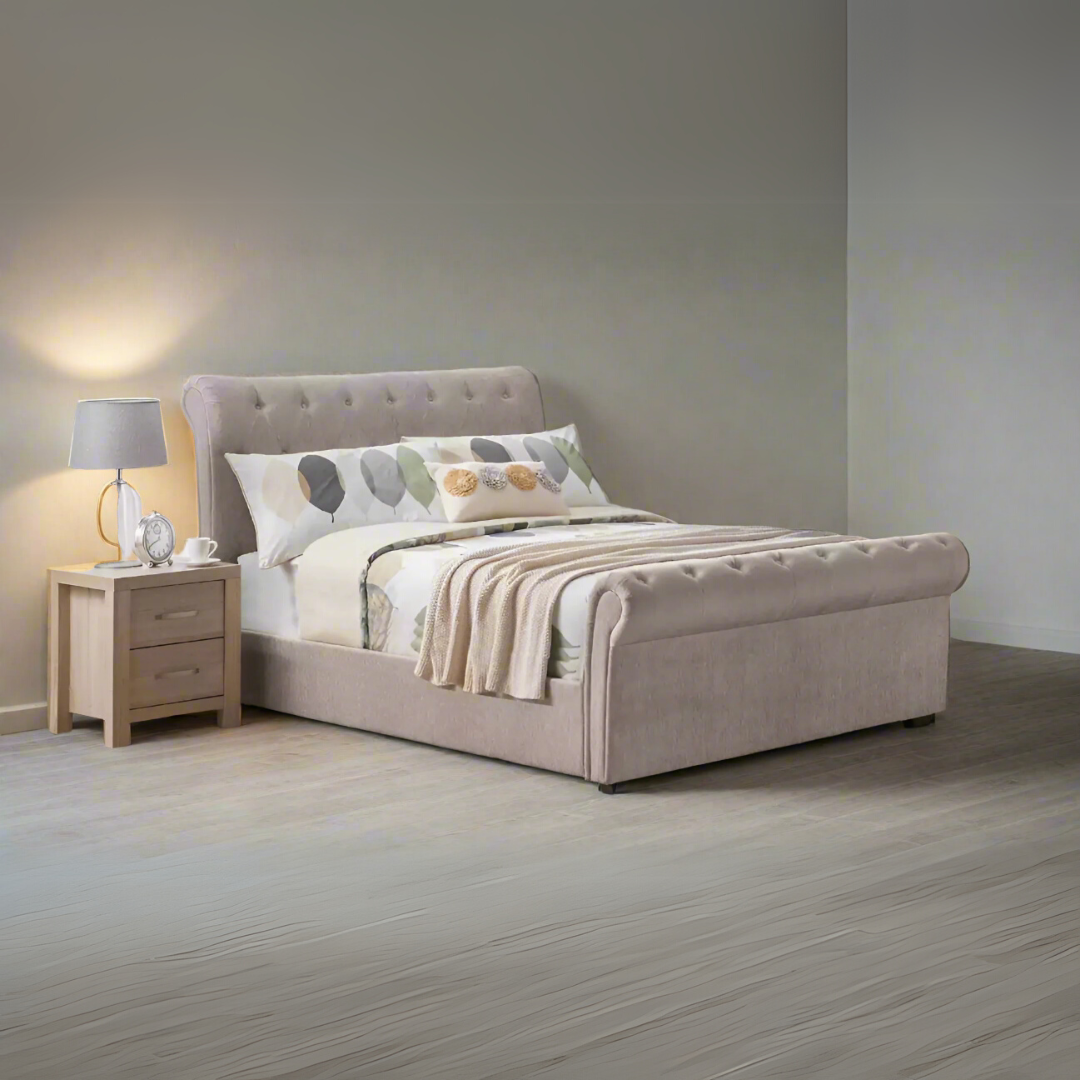 Bed Frame King - Scroll Sleigh Bed