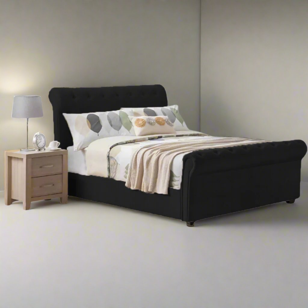 Bed Frame King - Scroll Sleigh Bed 3