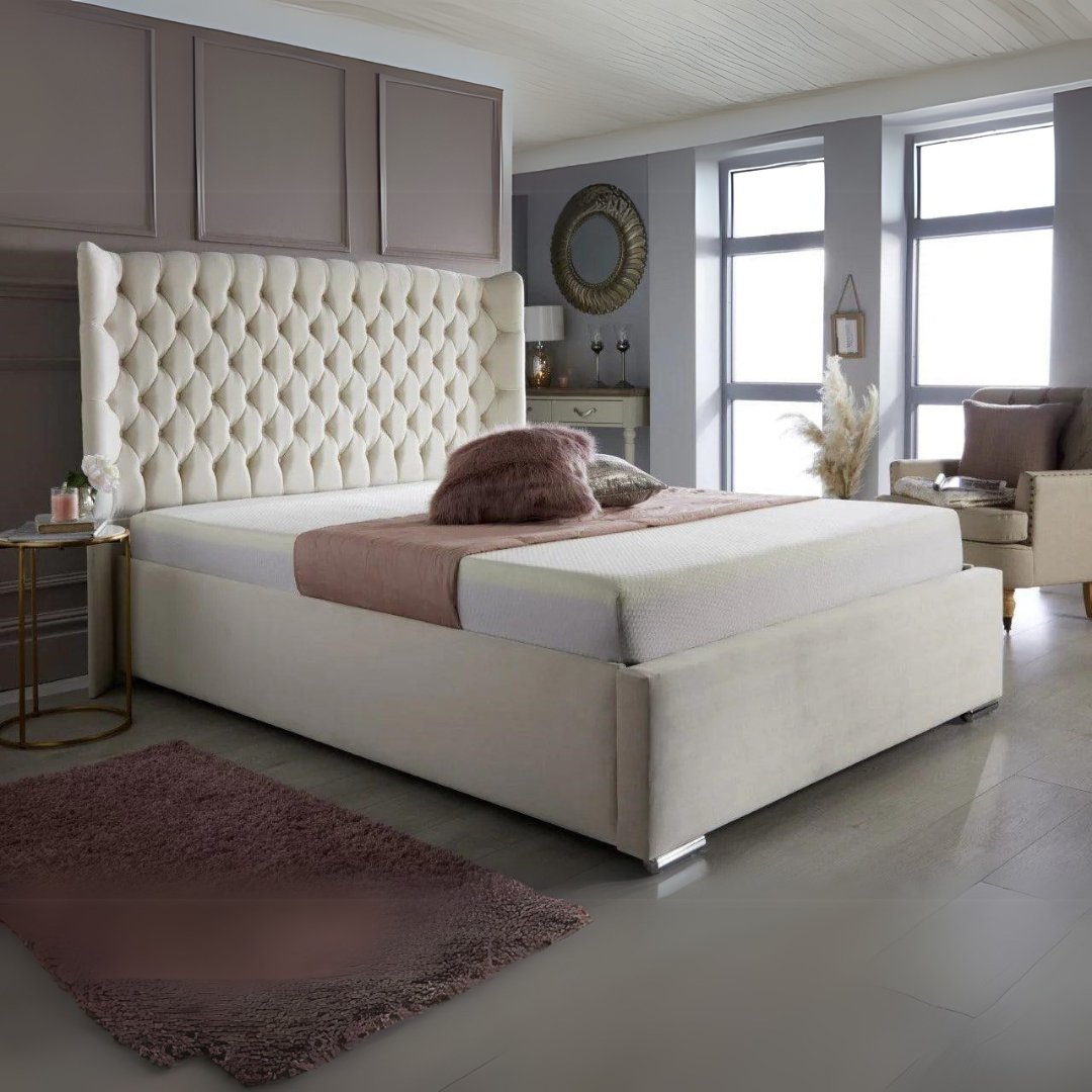 Bed Frame King Size - Amelia Chesterfield Wing Bed 2