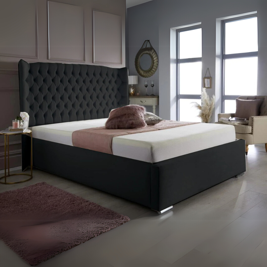 Bed Frame King Size - Amelia Chesterfield Wing Bed 3