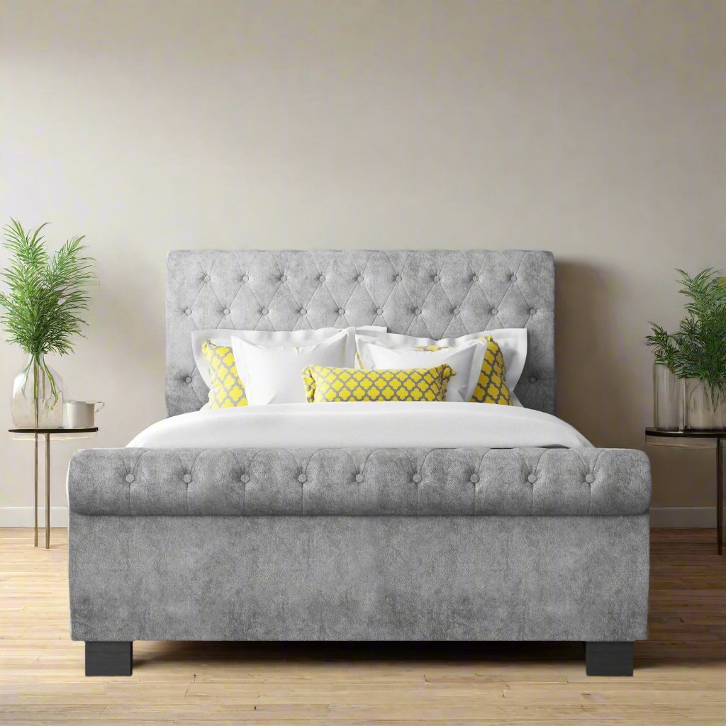 Vienna Small Double Bed Frame With Wooden Legs