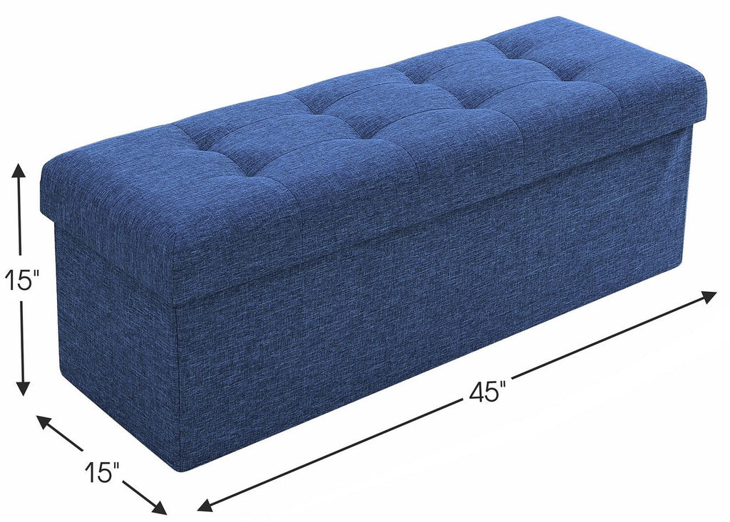 Chesterfield Blanket Box - Luxe Tufted Linen Ottoman Storage Box