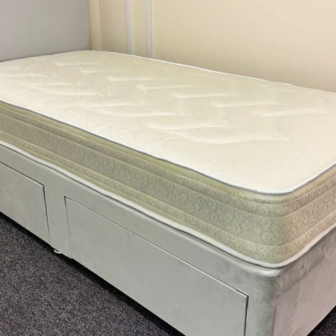 Divan Bed Frame - Apollo Grey Divan Bed With Frame and Mattress