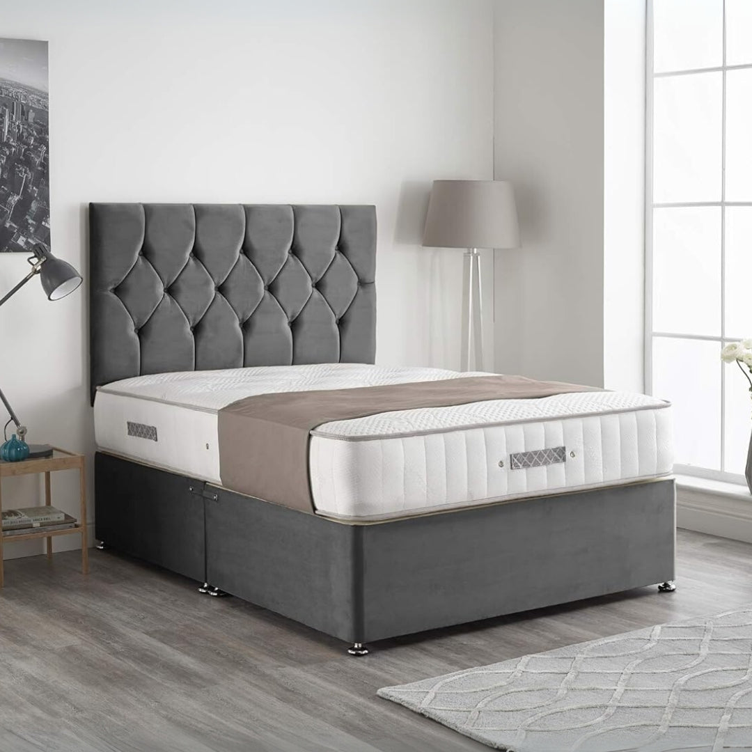 Divan Bed With Storage - Plush Fabric Divan Bed Frame
