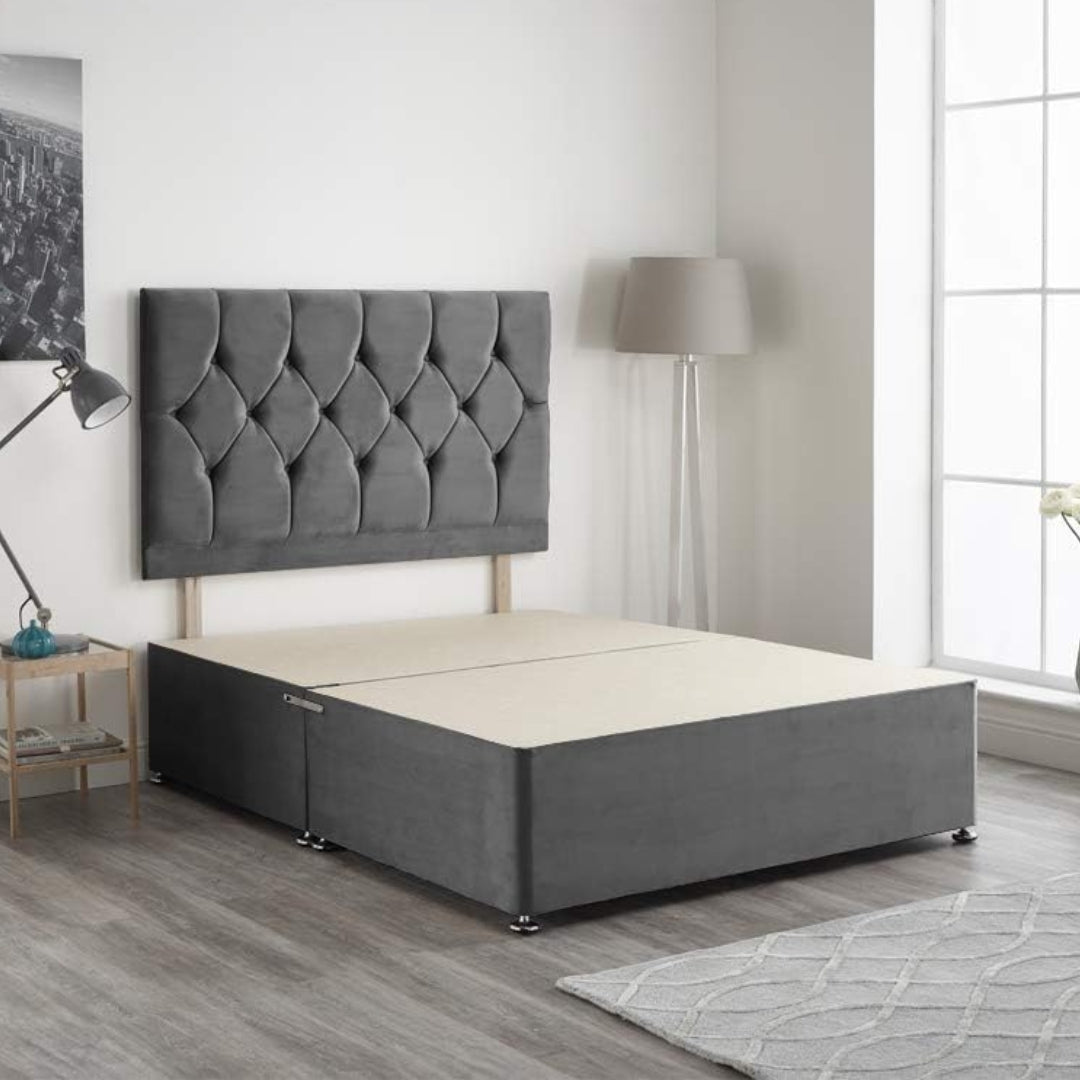 Divan Bed With Storage - Plush Fabric Divan Bed Frame With Mattress