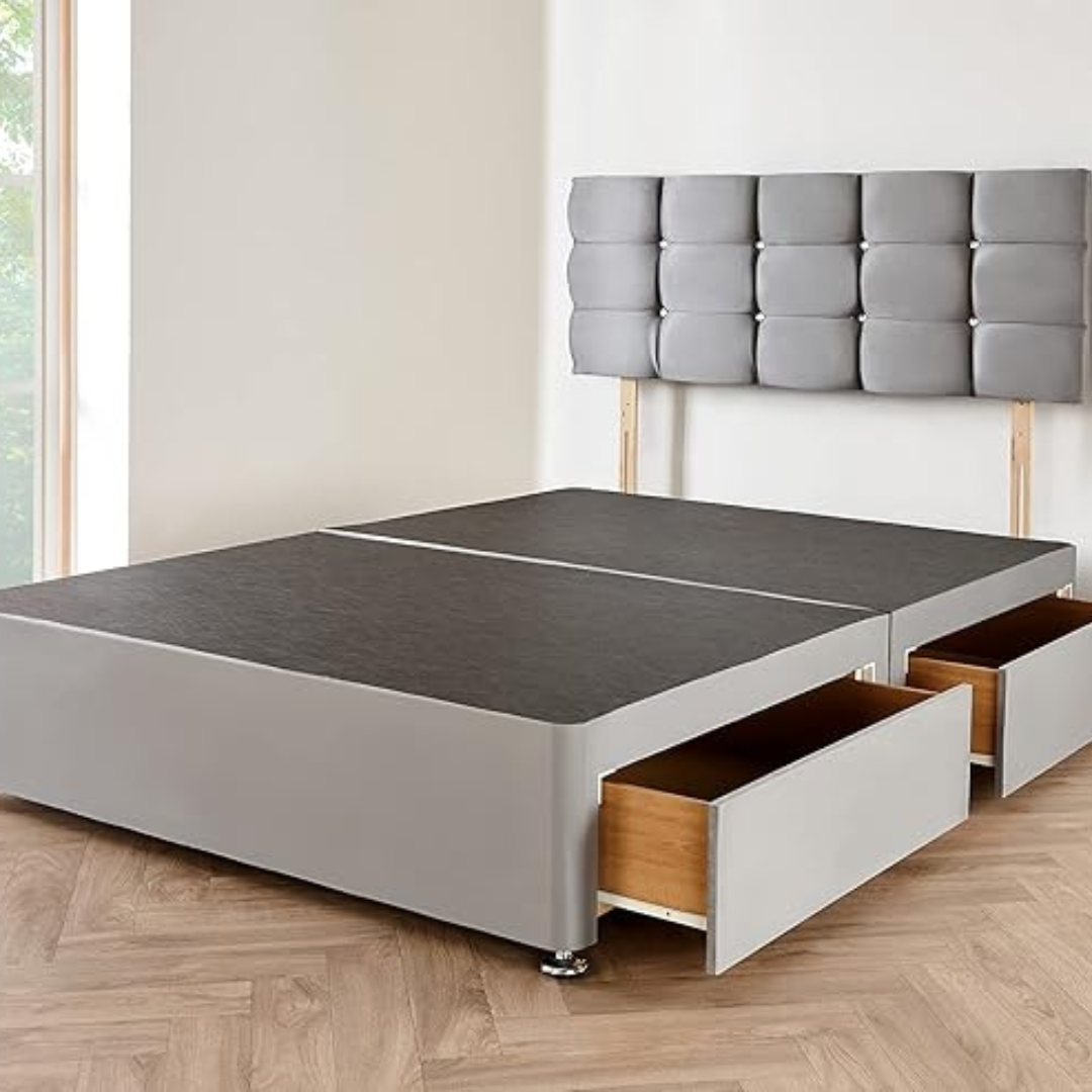 Divan Beds UK - Light Grey Suede Divan Bed Frame