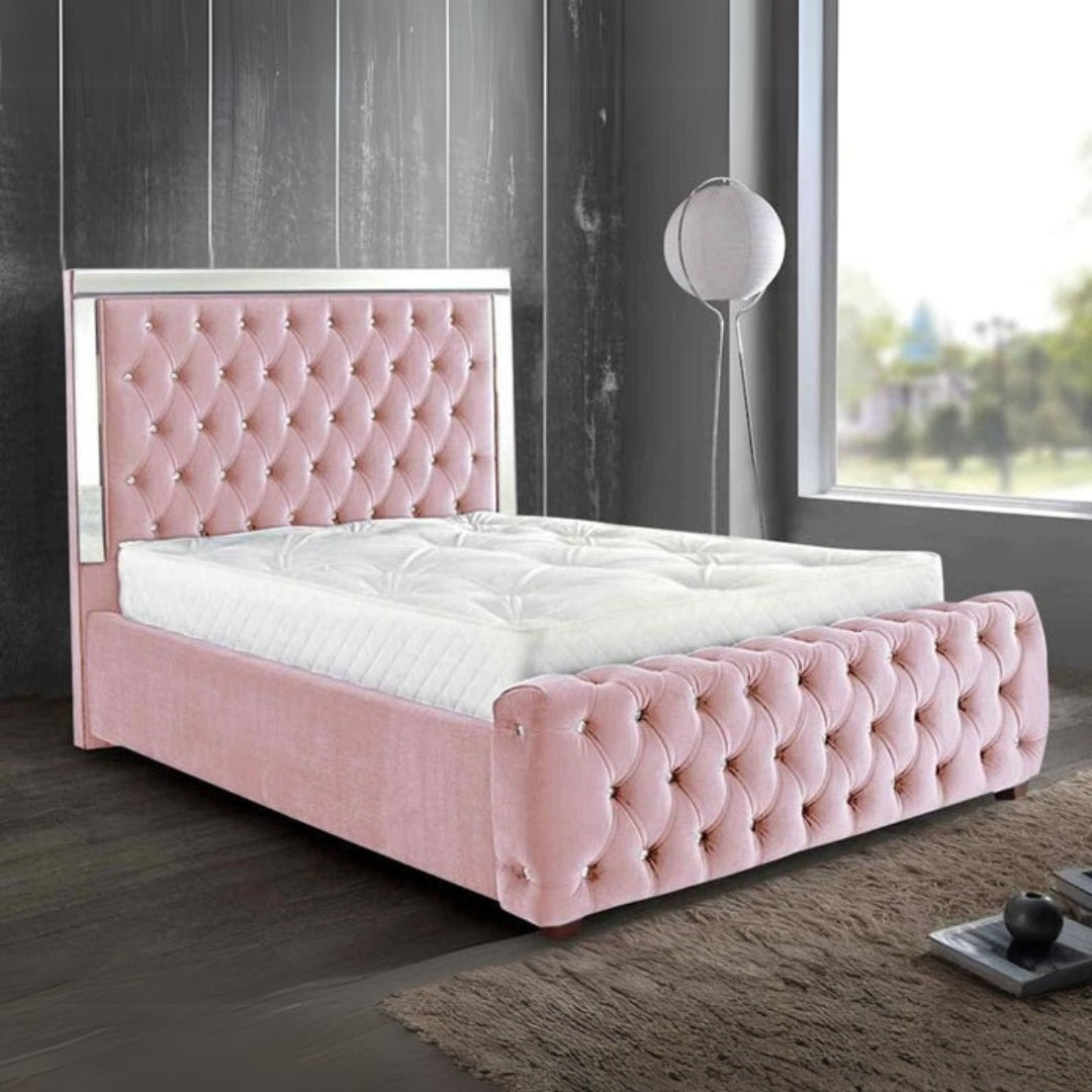 Double Bed Frame - Glimmer Chesterfield Bed Frame
