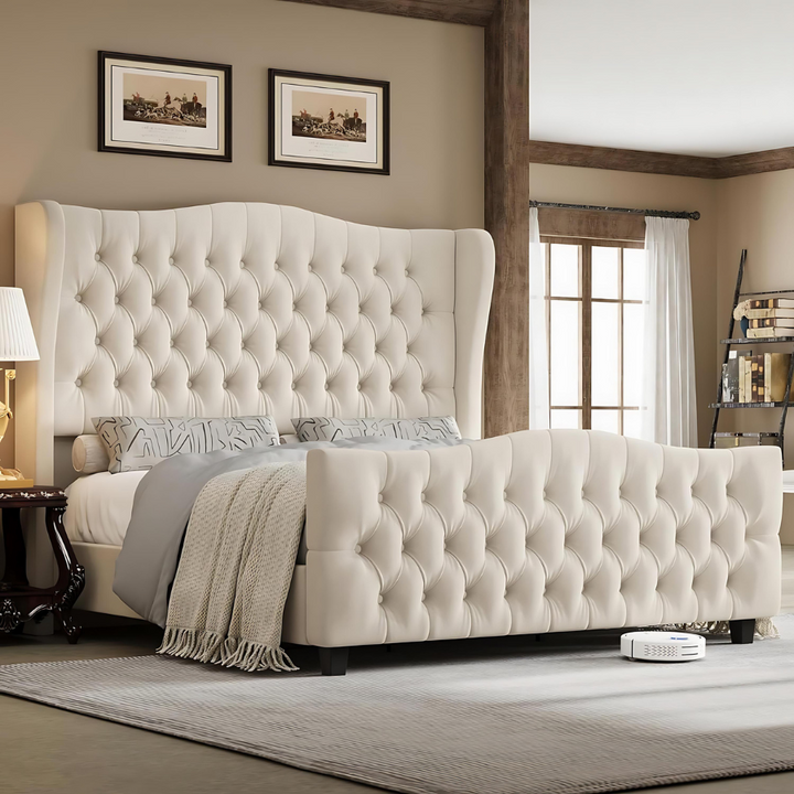 King Size Bed with Frame - Kensington Wing Bed
