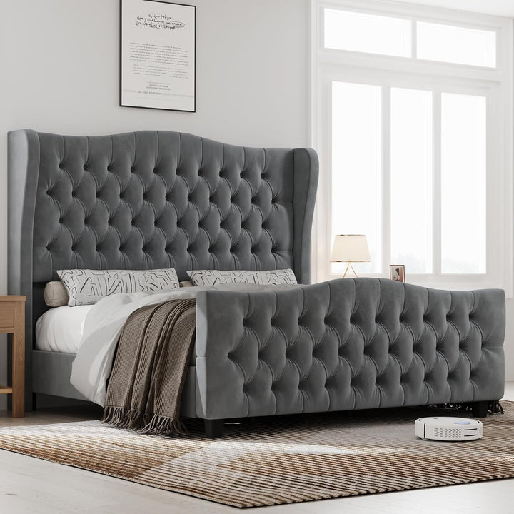 King Size Bed with Frame - Kensington Wing Bed 2