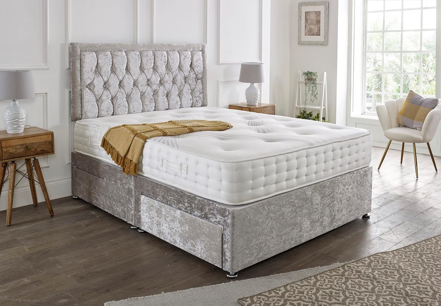 King Size Divan Bed - Luxury Divan Bed Frame With 4 Drawer