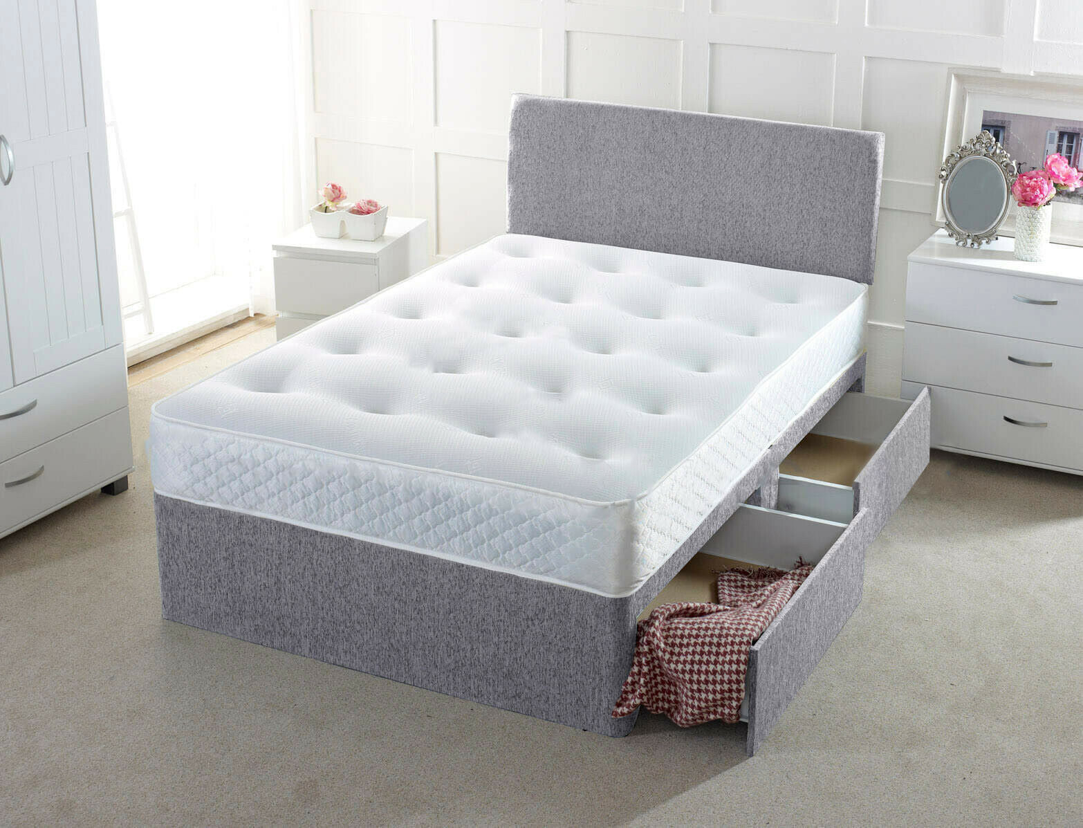 Kingsize Divan Bed - Lavish Divan Bed With Frame and Mattress