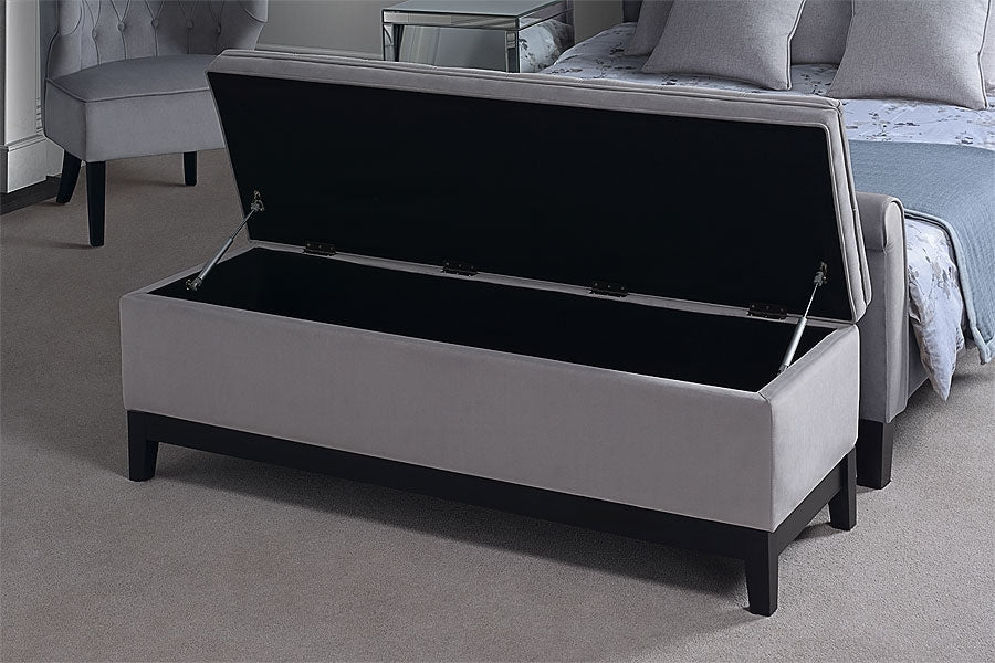 Ottoman Storage Box - Tidy Velvet Storage Ottoman Box
