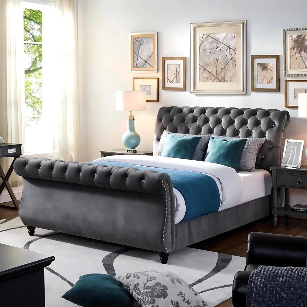 Queen Bed with Storage - Colorado Scroll Bed 2