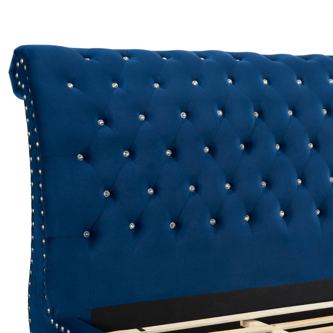 Single Bed with Storage - Sapphire Scroll Chesterfield Bed 5