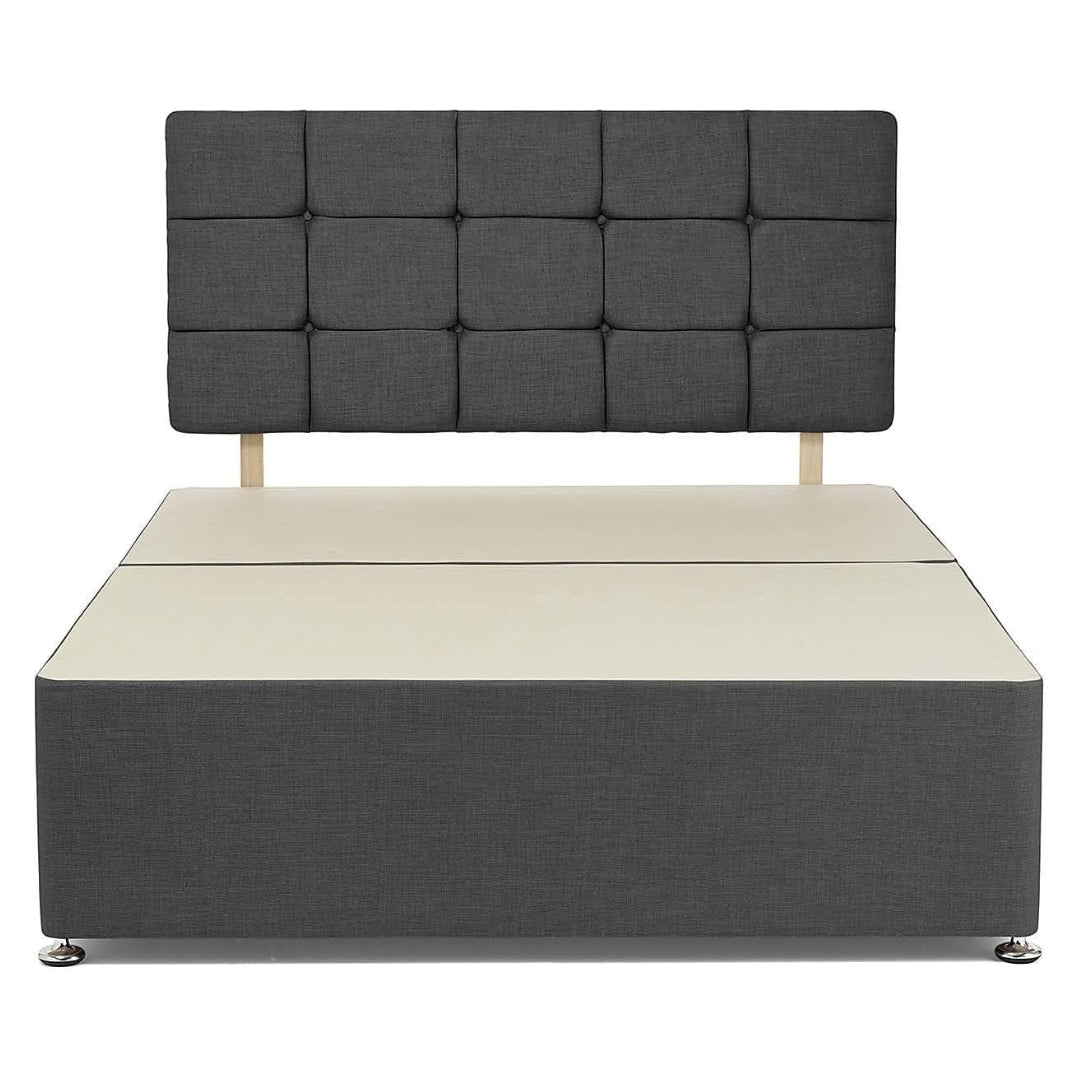 Single Divan Bed With Storage - Grey Chenille Divan Bed Frame With Mattress