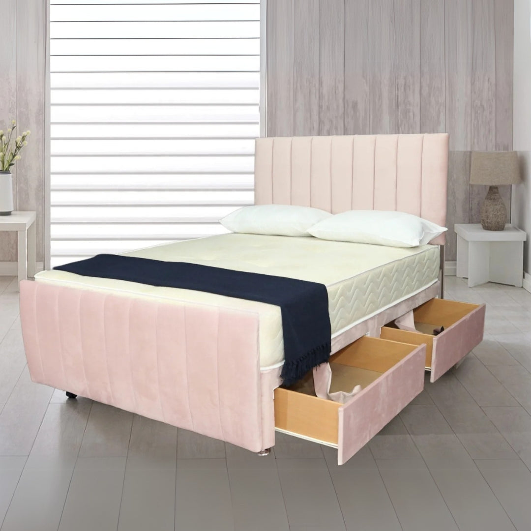 Small Divan Double Bed - Luna Divan Bed Frame With Side Drawers