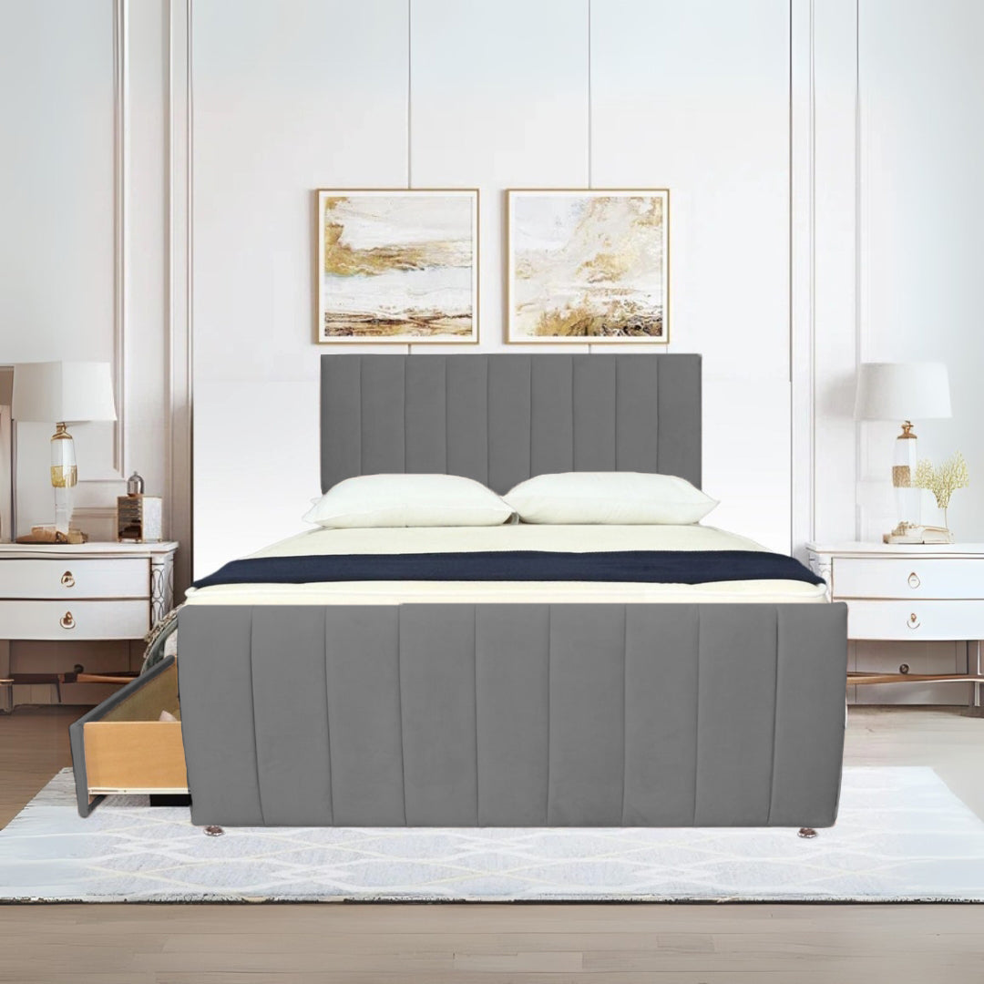 Small Divan Double Bed - Luna Divan Bed With Frame and Storage