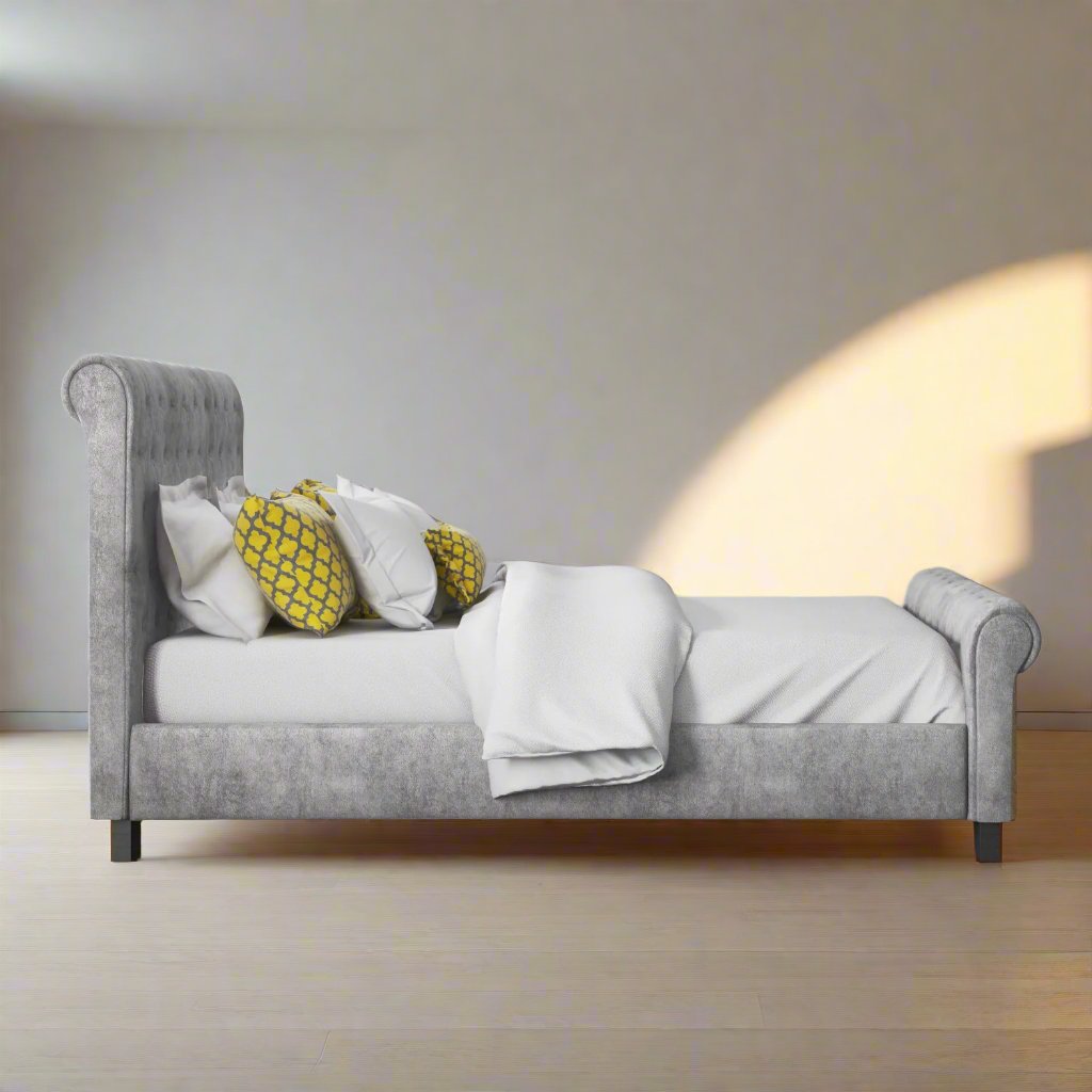 Vienna Small Double Bed Frame With Wooden Legs