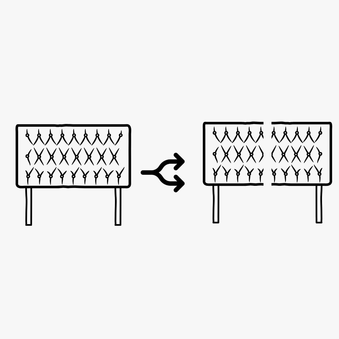 Headboard Split In 2 Parts for Bed