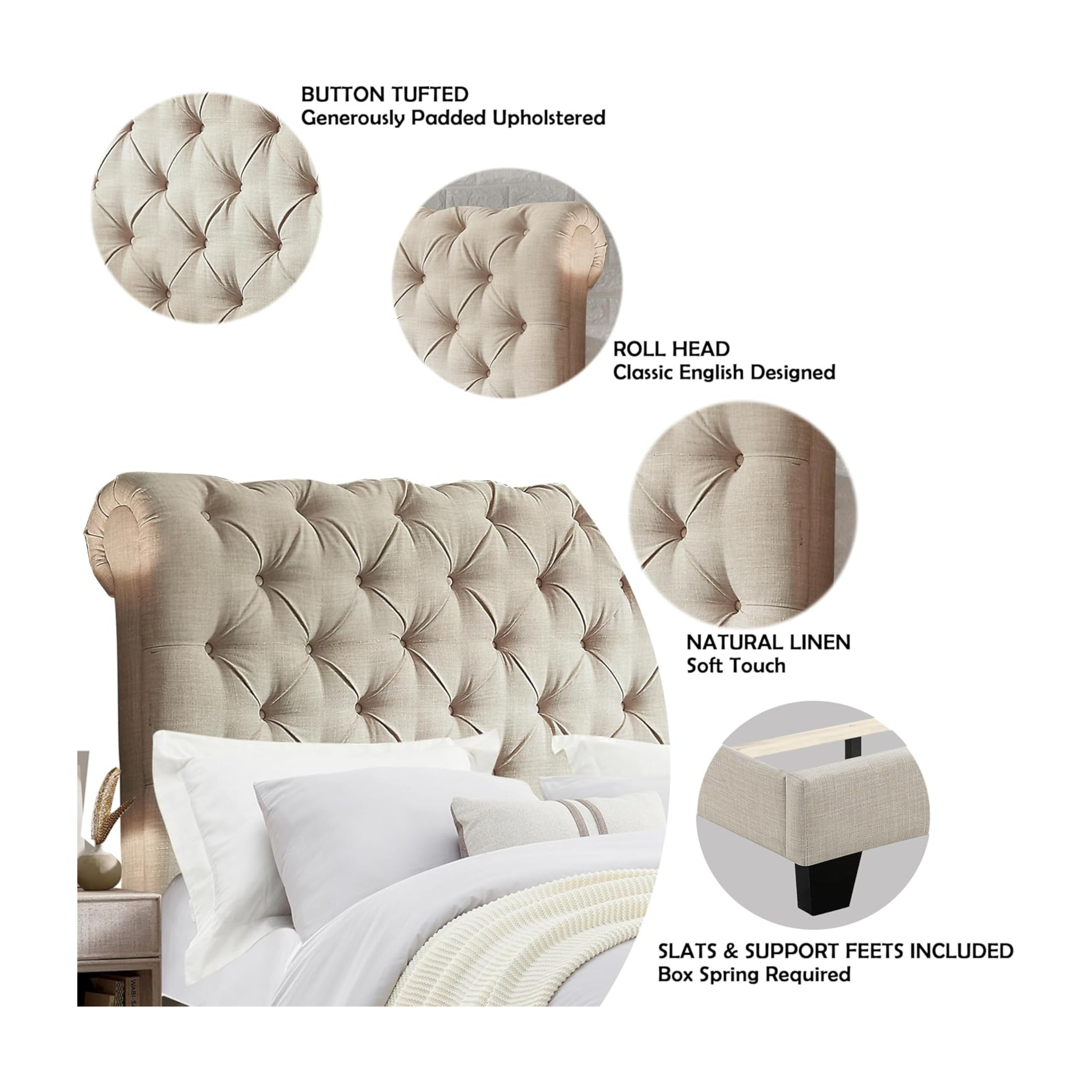 Wooden Double Bed Frame - Belmont Scroll Bed 3